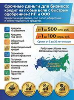 Кредиты на любые бизнес-цели по РФ! Финансовая помощь ООО, ИП. Быстро!